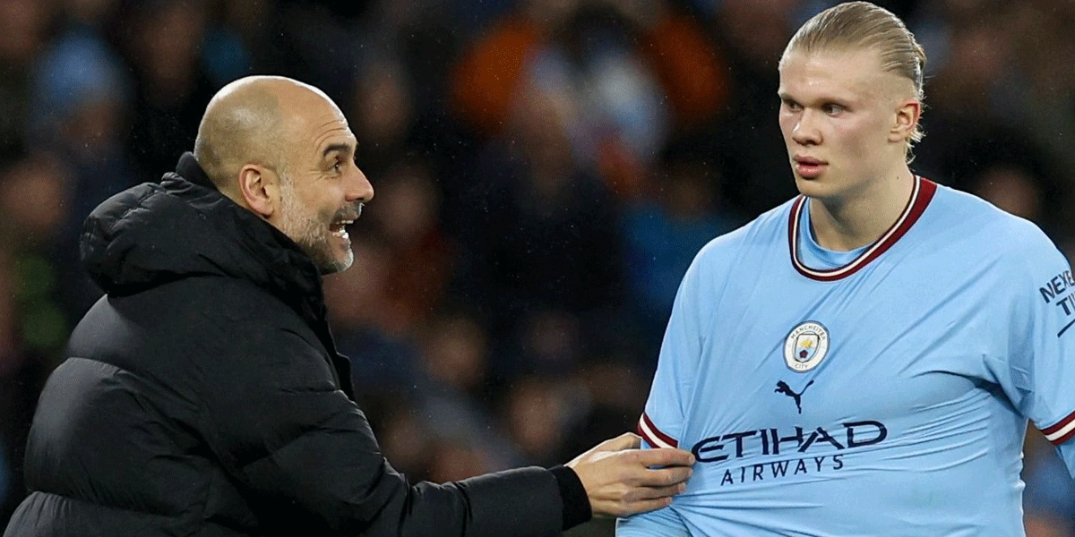 Pep-Guardiola-Signals-Limited-Rest-for-Haaland-Amid-Busy-Season
